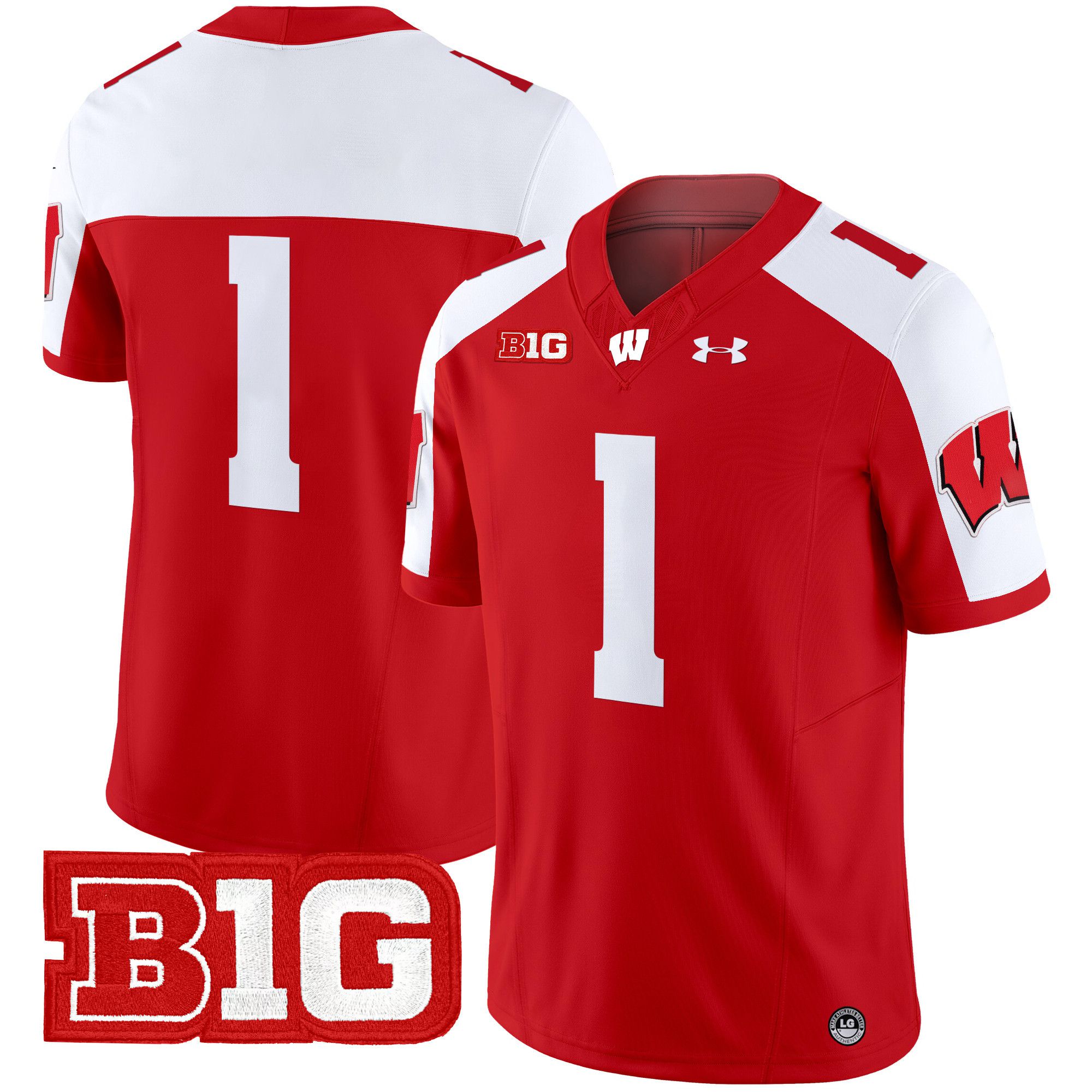 Men Wisconsin Badgers #1 No Name Red 2024 Vapor Limited NCAA Jersey